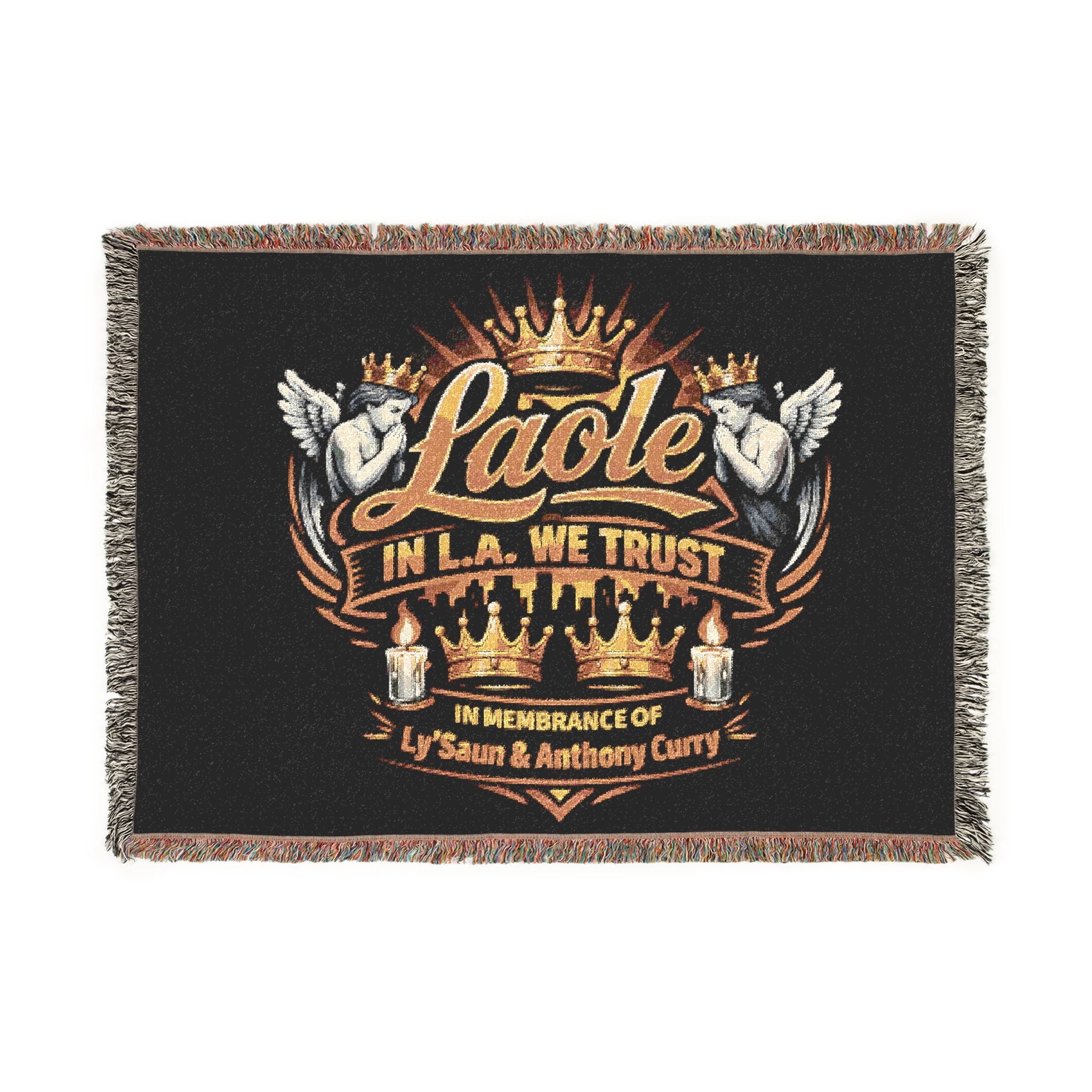 Laole LA We Thoist Crown Graphic Woven Blanket