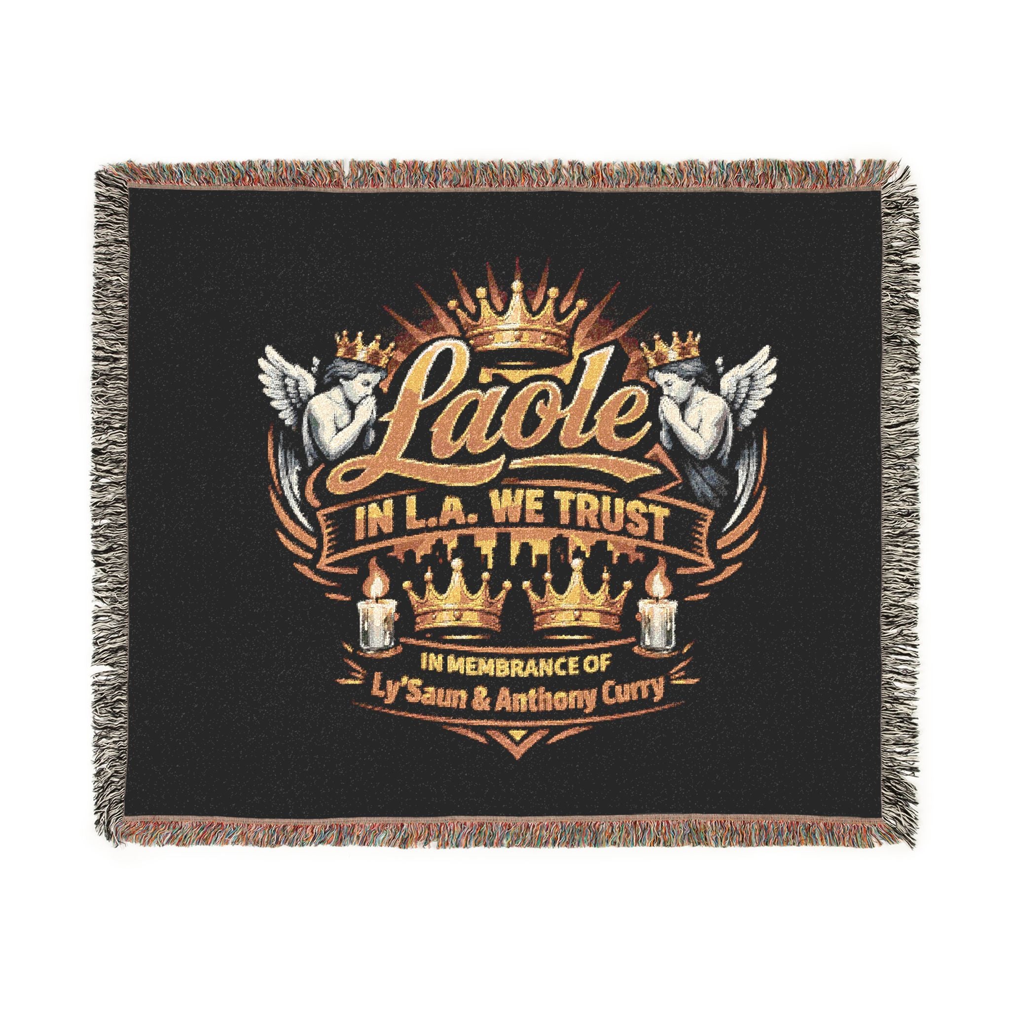 Laole LA We Thoist Crown Graphic Woven Blanket