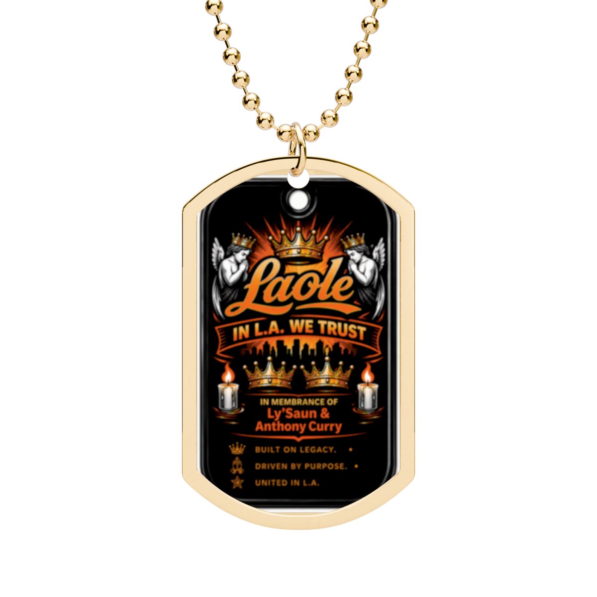 Legacy Memorial Dog Tag Necklace – "In L.A. We Trust" Tribute Collection